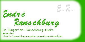 endre ranschburg business card